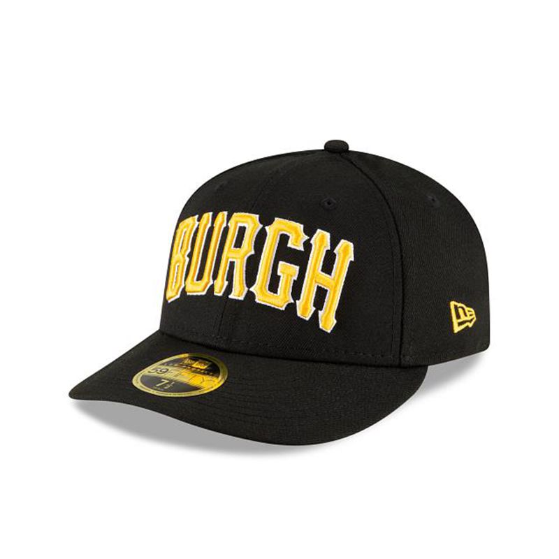 MLB Pittsburgh Pirates Ligature Low Profile 59Fifty Fitted (YFU4069) - Black New Era Caps